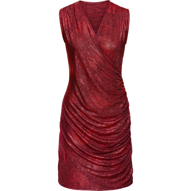 BODYFLIRT Glitzer-Kleid ohne Ärmel in rot von bonprix