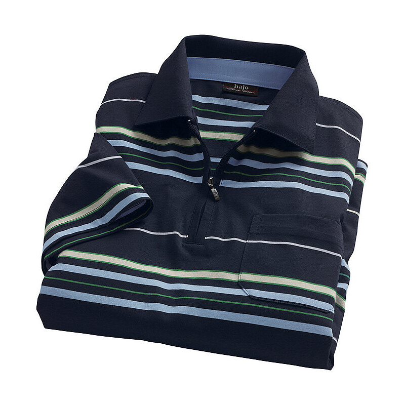 Poloshirt in feinfädiger Single-Jersey-Qualität HAJO blau 44/46,48/50,52/54,56/58,60/62,64/66