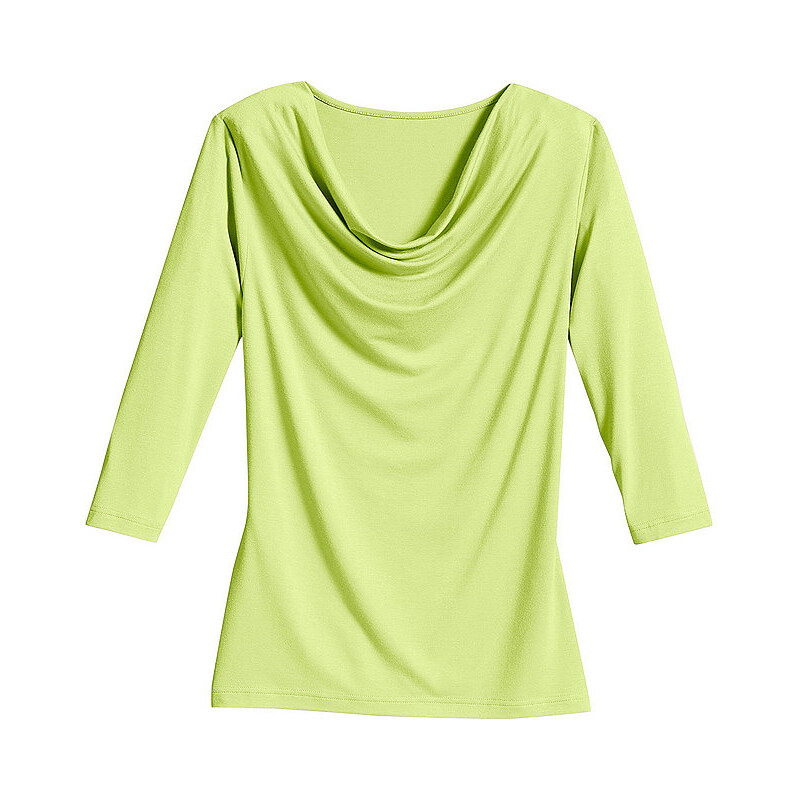 CLASSIC INSPIRATIONEN Damen Classic Inspirationen Shirt mit kleinem Wasserfallkragen grün 36,38,40,42,44,46,48,50,52,54