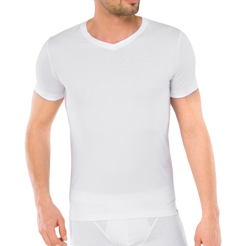 Schiesser Kurzarm Shirt 'Long Life Cotton' Weiß