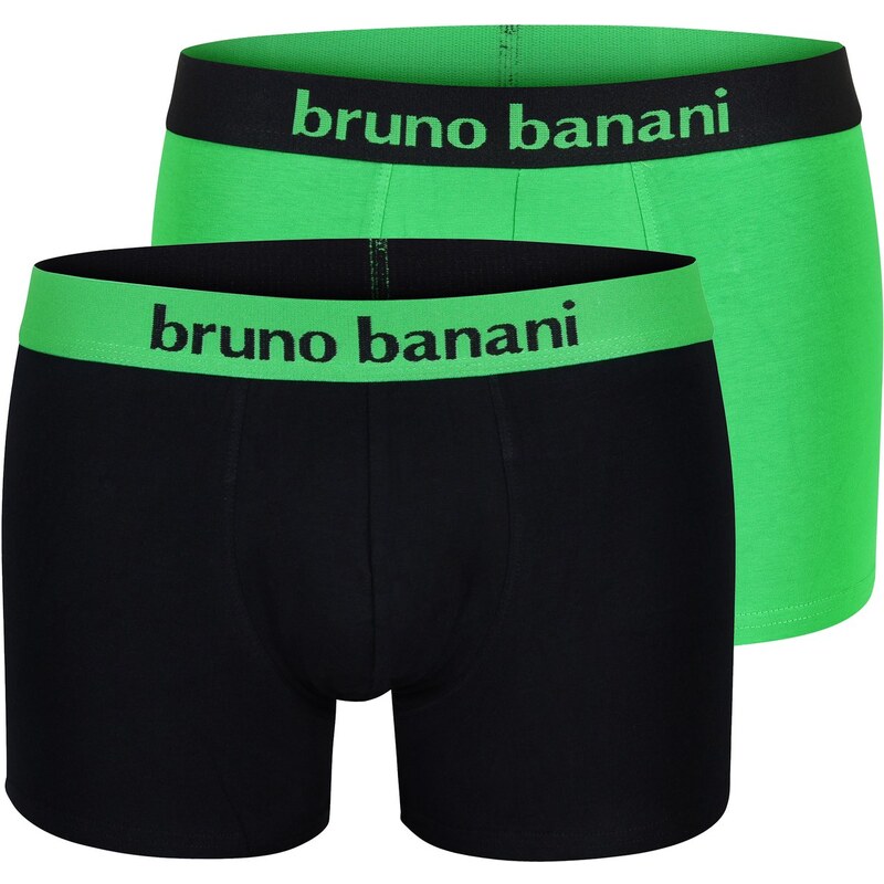 Bruno Banani 2-Pack Boxershorts 'Flowing', grün/schwarz
