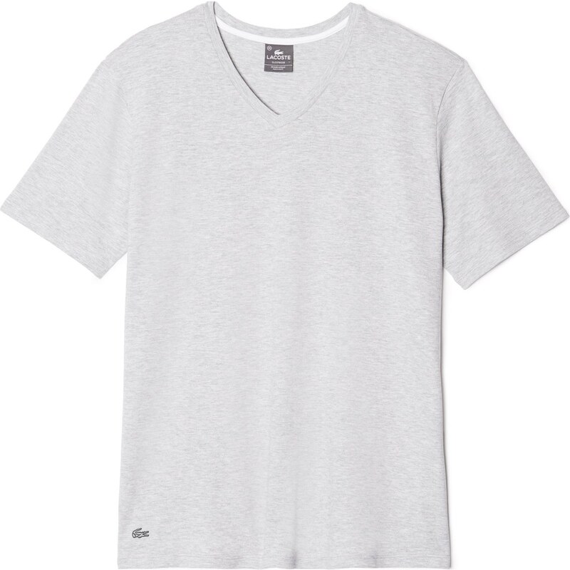 Lacoste Piqué V-Neck Sleepshirt (Grau Melange)