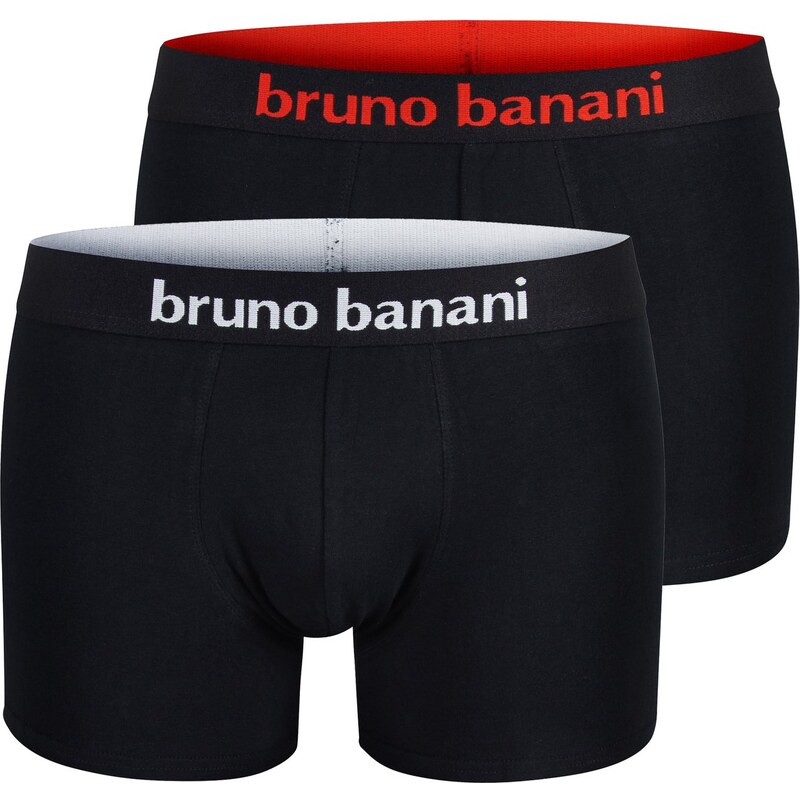Bruno Banani 2-Pack Boxershorts 'Flowing', schwarz/rot