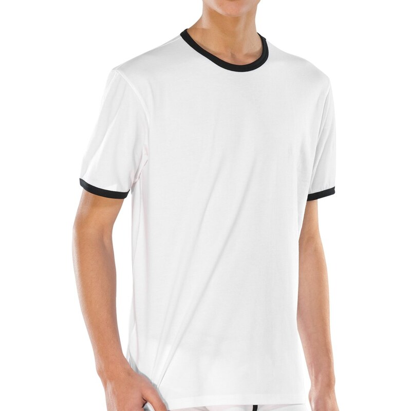 Uncover T-Shirt, Rundhals, weiß/schwarz
