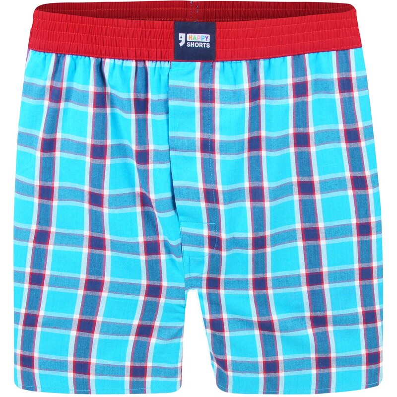Happy Shorts Boxershorts 'Karos', blau/rot