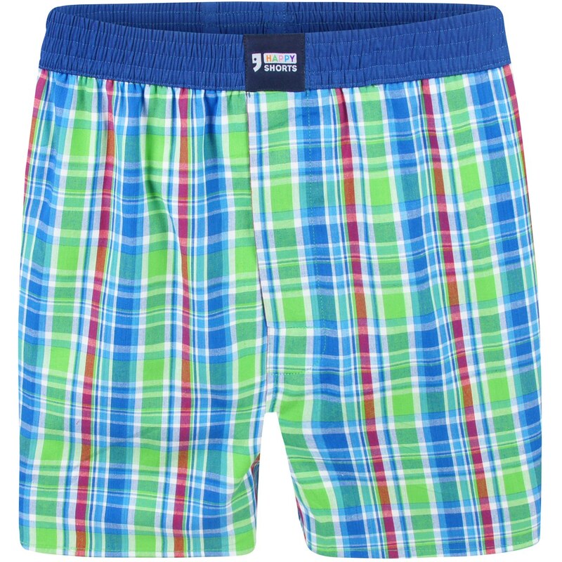 Happy Shorts Boxershorts 'Karos', grün/blau