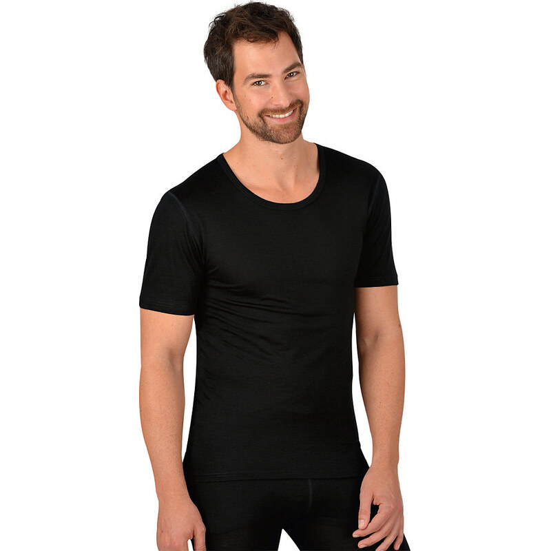 TRIGEMA T-Shirt aus Merinowolle TRIGEMA schwarz L,M,S,XL,XXL,XXXL