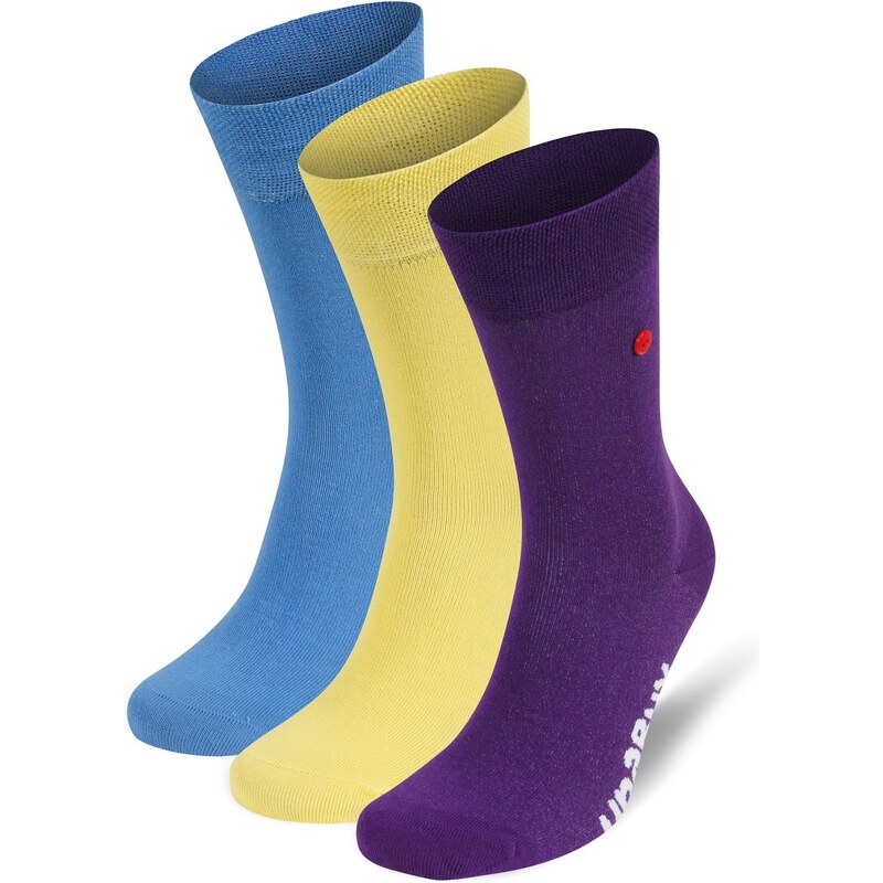 Unabux Socken 3-Pack 'Uni' lila, gelb, blau