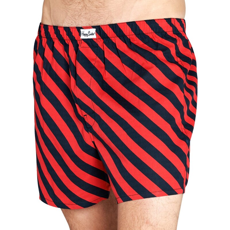 Happy Socks Boxershorts 'Polka Stripe', rot/schwarz