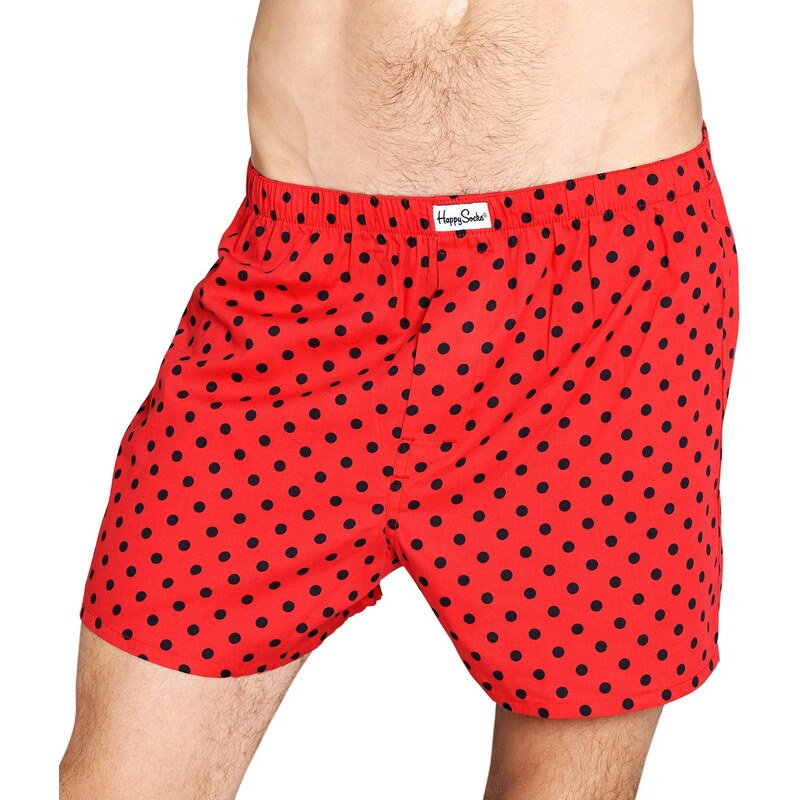 Happy Socks Boxershorts 'Dots', rot/schwarz