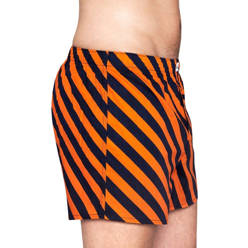 Happy Socks Boxershorts 'Polka Stripe', orange/navy