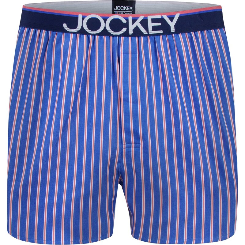 Jockey Boxershorts 'Woven Stripes', Paradise Blue