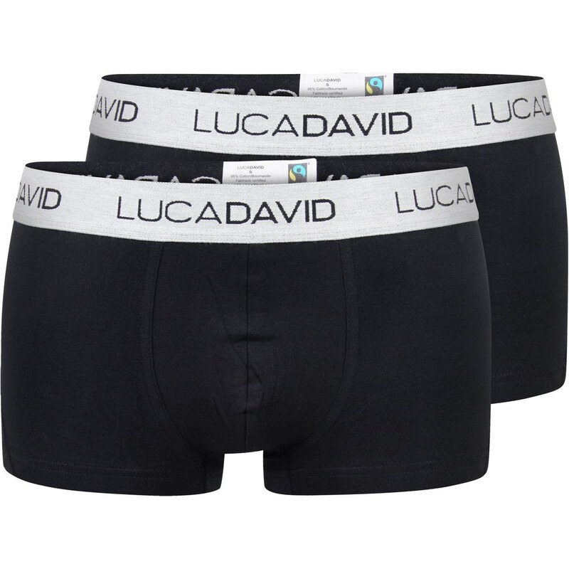 Luca David 2-Pack Fairtrade Trunks 'Uni', schwarz