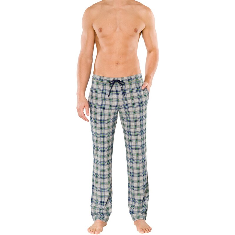Schiesser Pyjama-Hose 'Karos', grau melange
