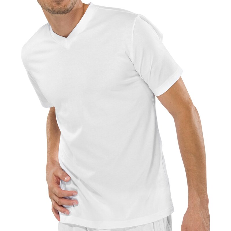 Schiesser 2-Pack 'American T-Shirt' V-Hals (Weiß)