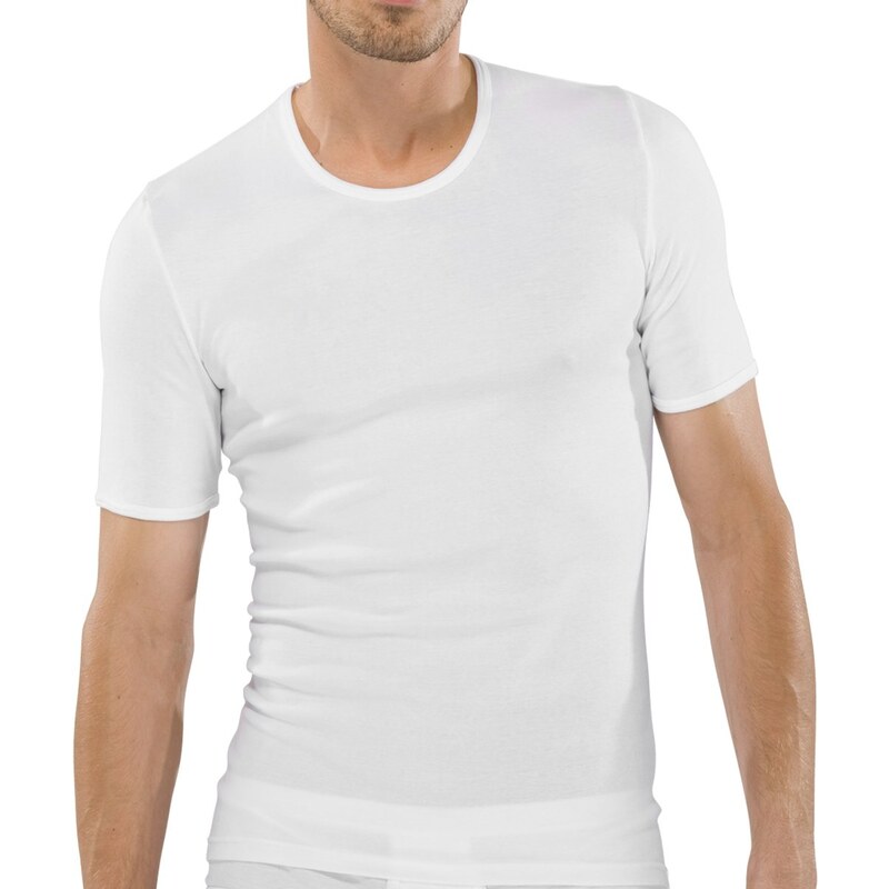 Schiesser Feinripp 'Shirt 1/2 Arm', weiß