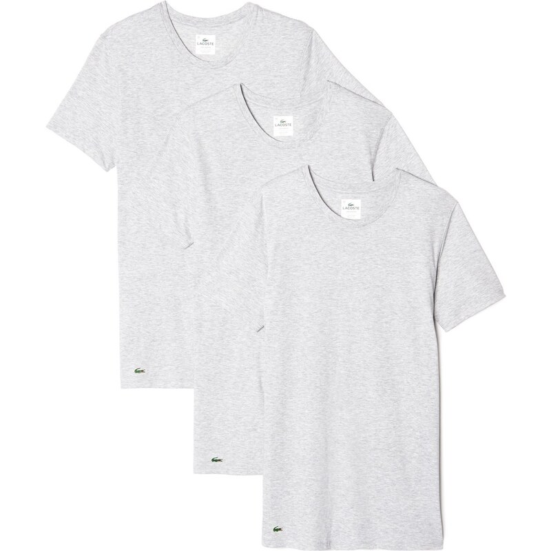 Lacoste 3-Pack T-Shirts 'Essentials' Rundhals (Grau Melange)