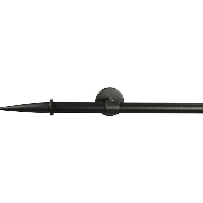 Garesa Gardinenstange 16 mm Virsus ohne Ringe mit geschlossenen Träger nach Maß schwarz