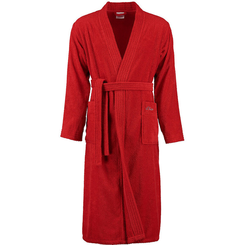 Unisex-Bademantel RED LABEL Bodywear Usedom mit Stickerei S.OLIVER RED LABEL rot L,M,S,XL