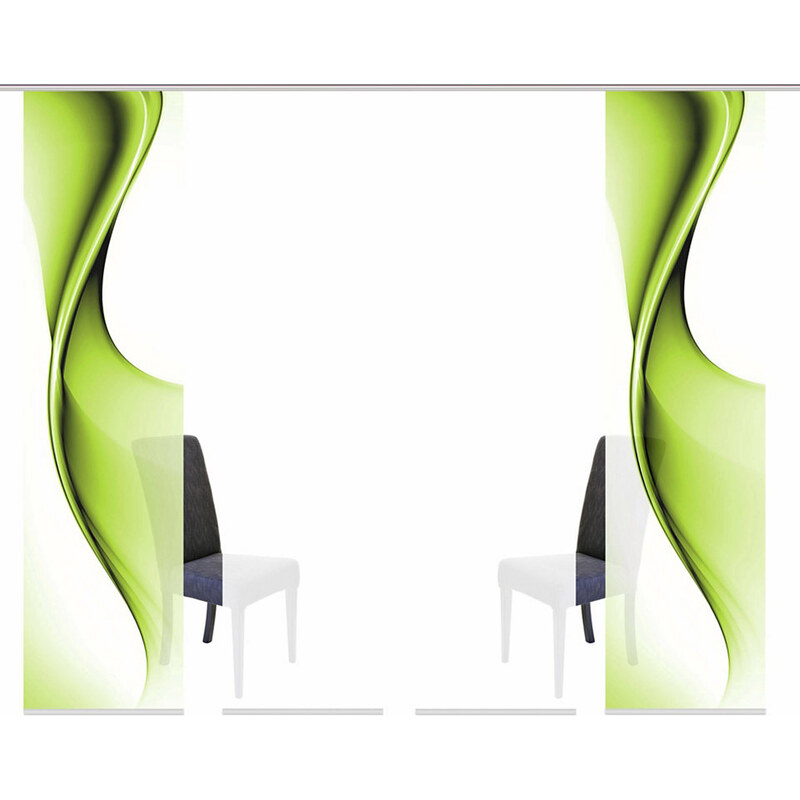 Schiebegardine EASTON mit Klettband Mehrfachsets (mit Zubehör) HOME WOHNIDEEN grün H/B: 245/60 cm (4er Set)
