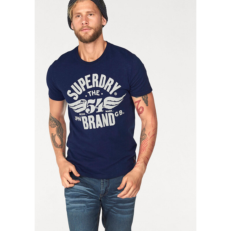 Superdry T-Shirt 54 BRAND COLD DYE TEE SUPERDRY blau L (50),M (48),S (46),XL (52)