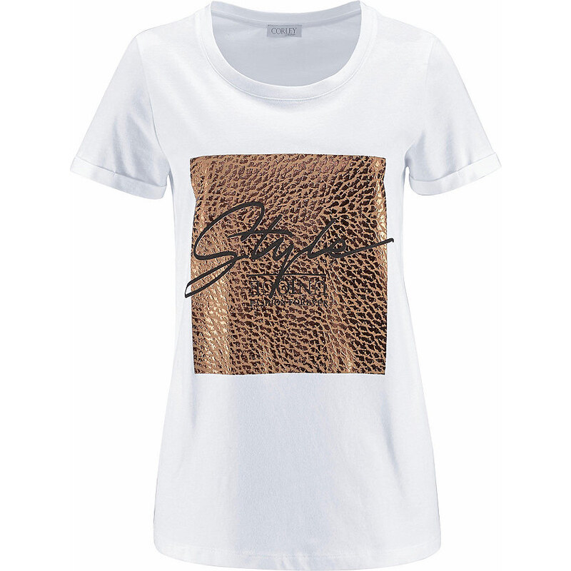 CORLEY Damen Corley T-Shirt mit Animal-Glitzerprint weiß 36,38,40,42,46
