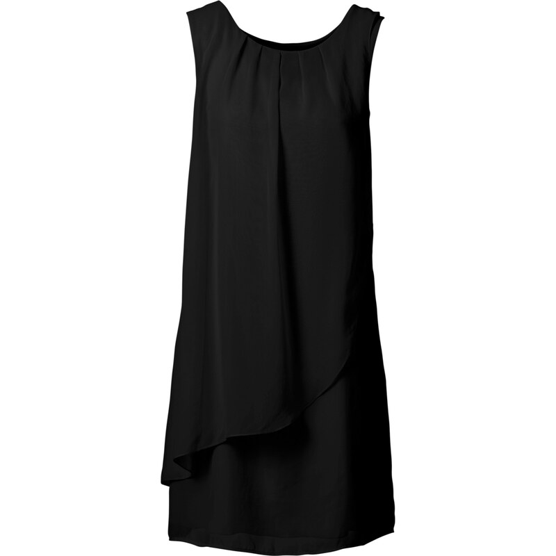 BODYFLIRT Kleid mit Volants ohne Ärmel schwarz Damen bonprix