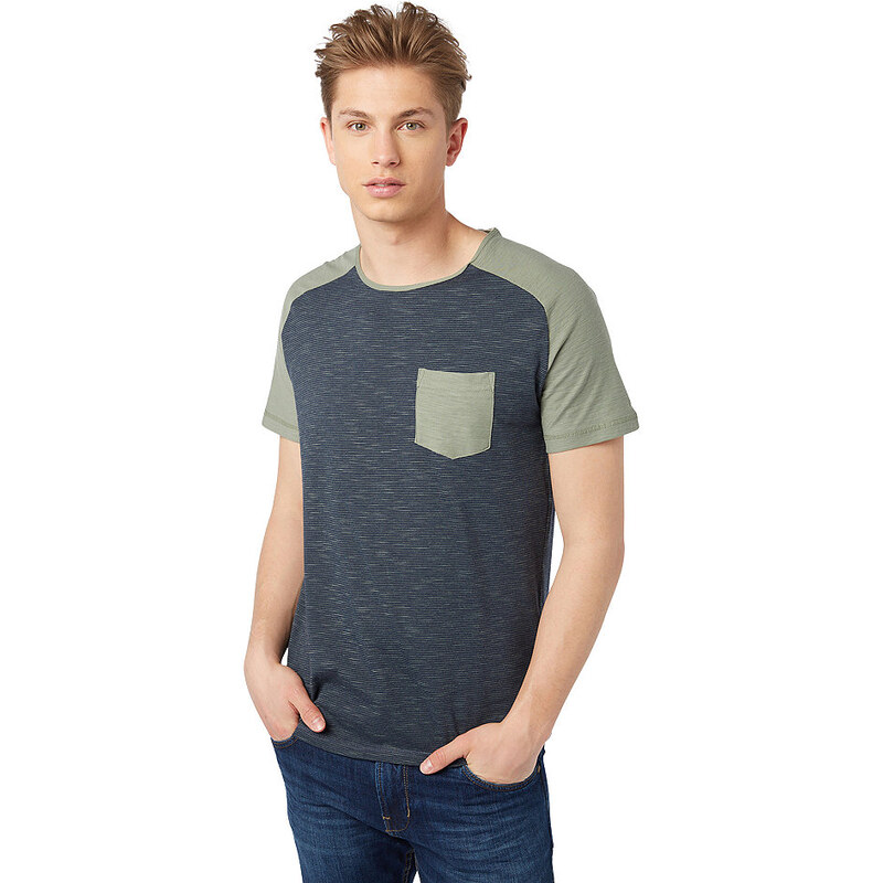 TOM TAILOR DENIM T-Shirt T-Shirt im Muster-Mix blau M,S,XL