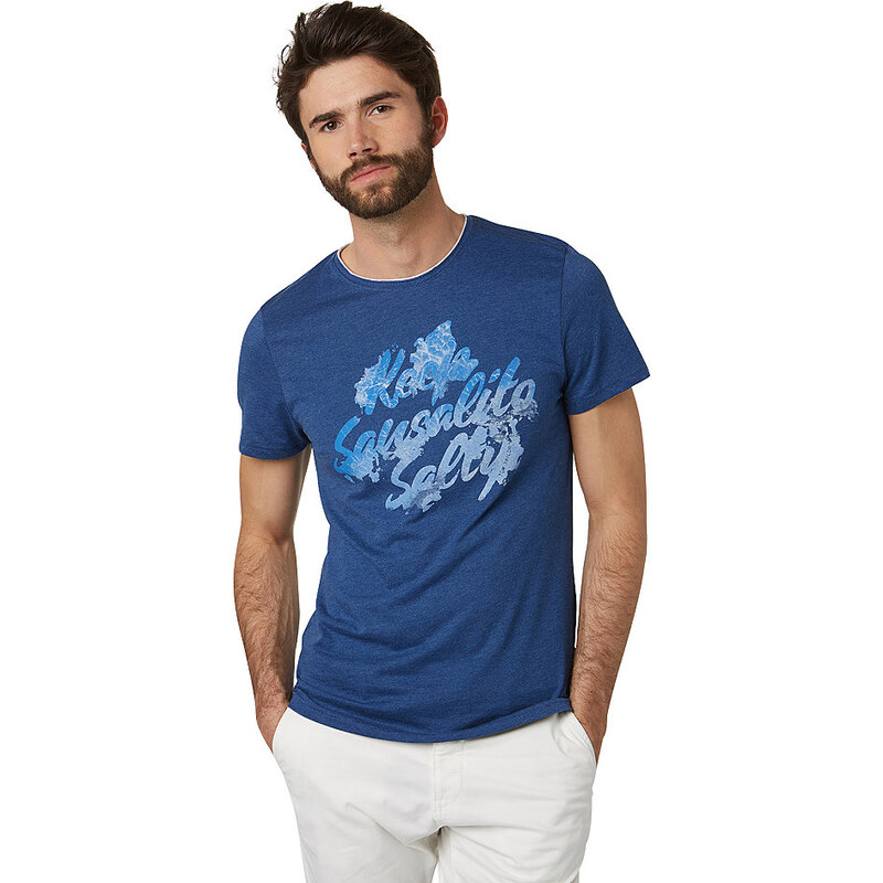 Tom Tailor T-Shirt T-Shirt mit Schriftzug-Print blau L,M,XL,XXXL