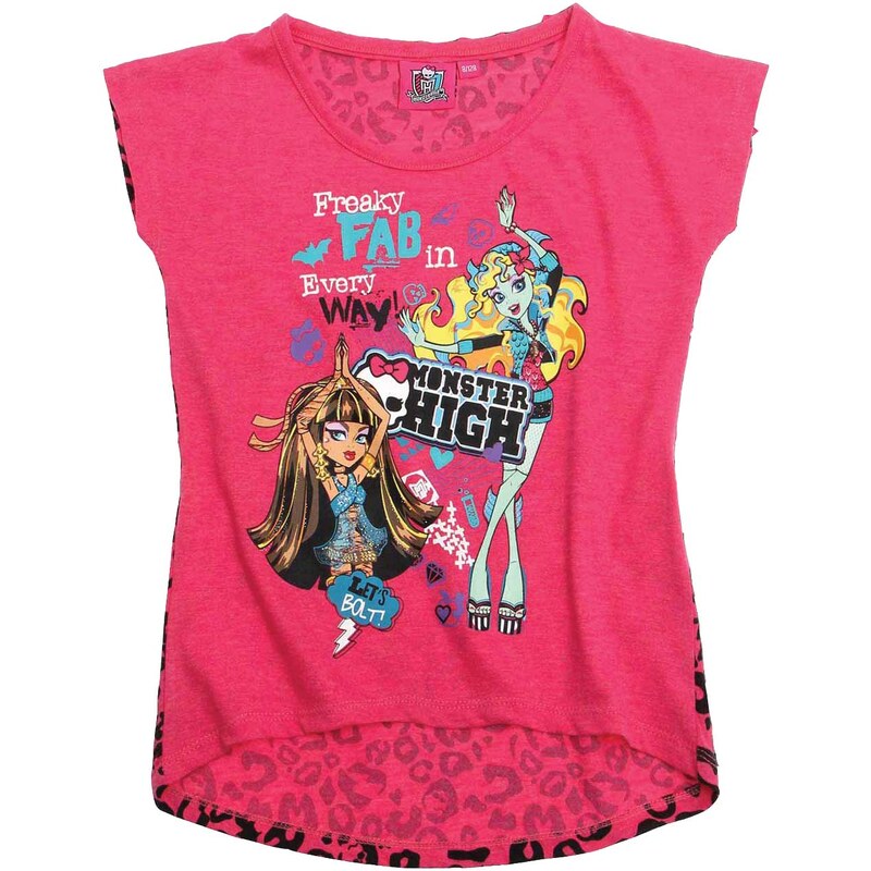 Monster High T-Shirt pink in Größe 128 für Mädchen aus 60 % Baumwolle 40 % Polyester