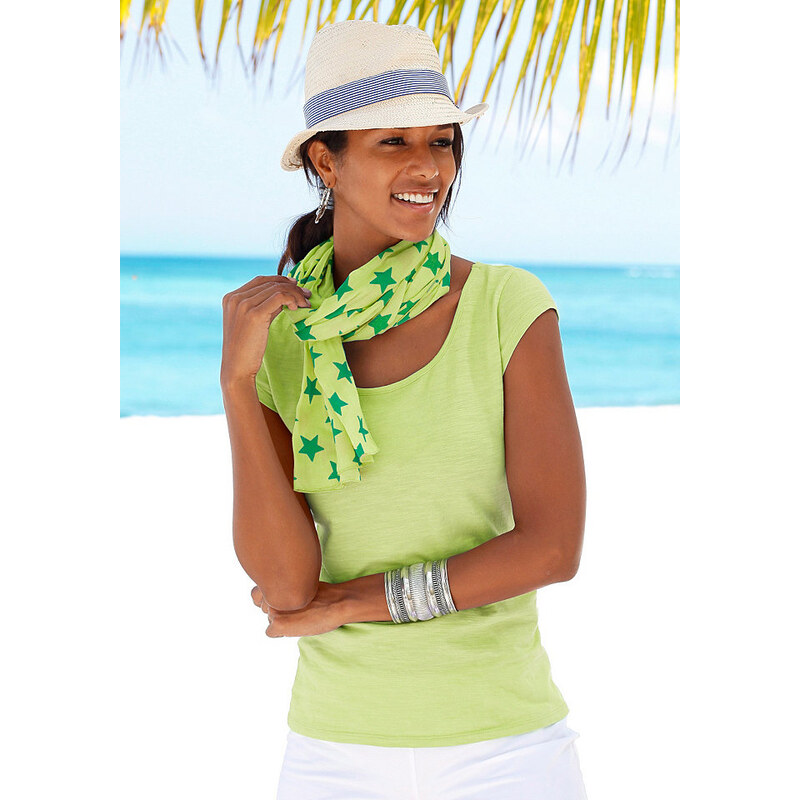 Beachtime Damen Set: Shirt und Schal gelb 32/34,36/38,40/42,44/46