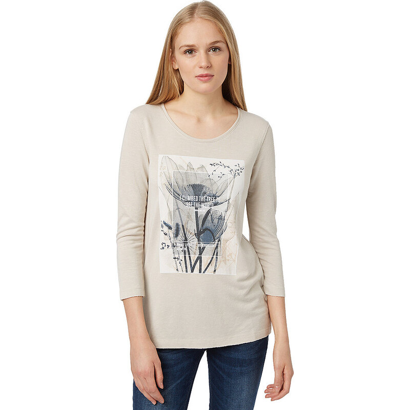 Damen T-Shirt Print-Shirt mit Blumen-Motiv TOM TAILOR DENIM braun M,S