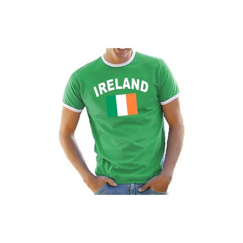 Coole-Fun-T-Shirts Herren T-Shirt Irland Ringer