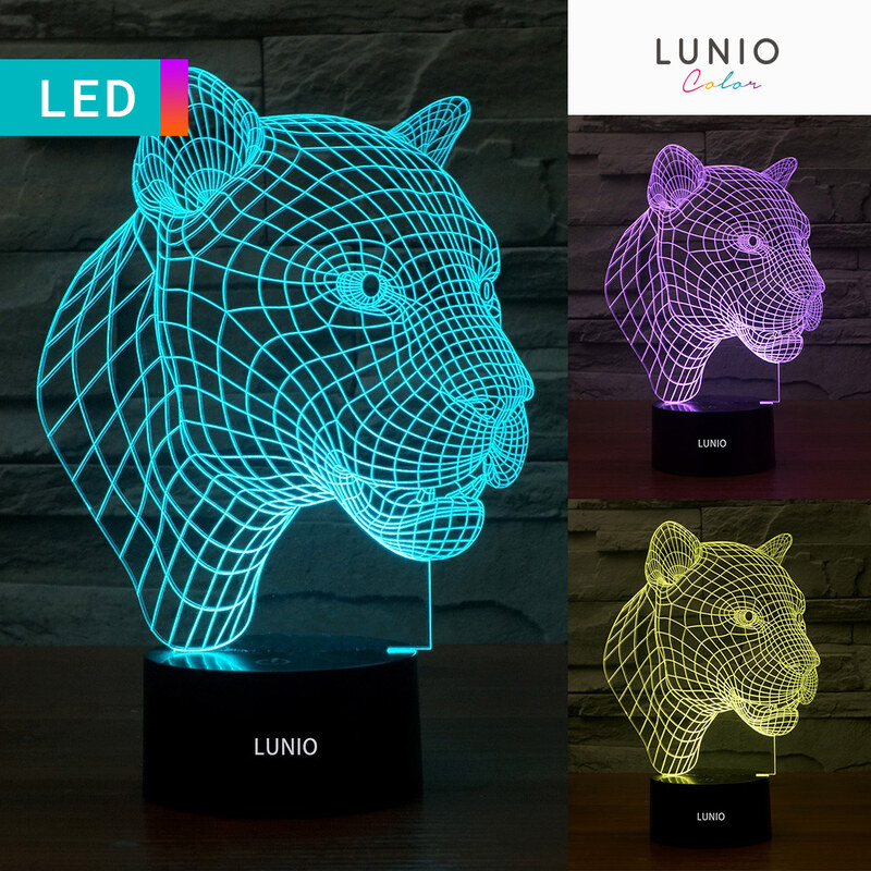 Lunio Color LED-3D-Lampe Illusion Leopard