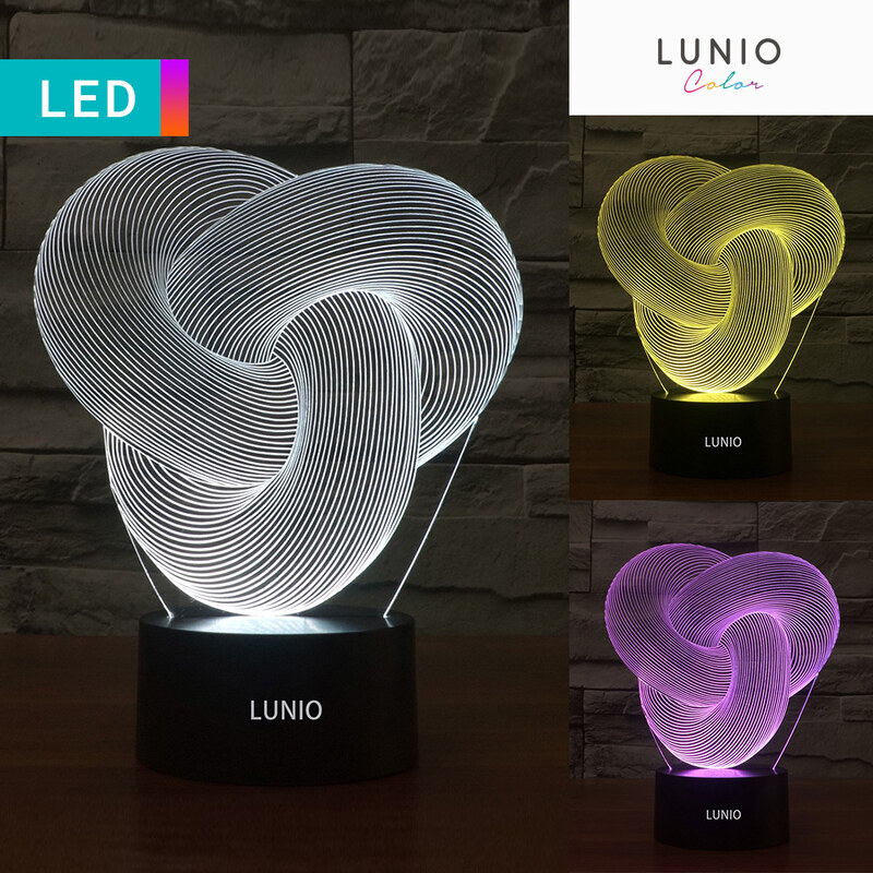 Lunio Color LED-3D-Lampe Illusion Knoten