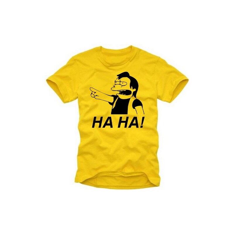 coole-fun-t-shirts Herren t-shirt HA HA ! NELSON - THE SIMPSONS