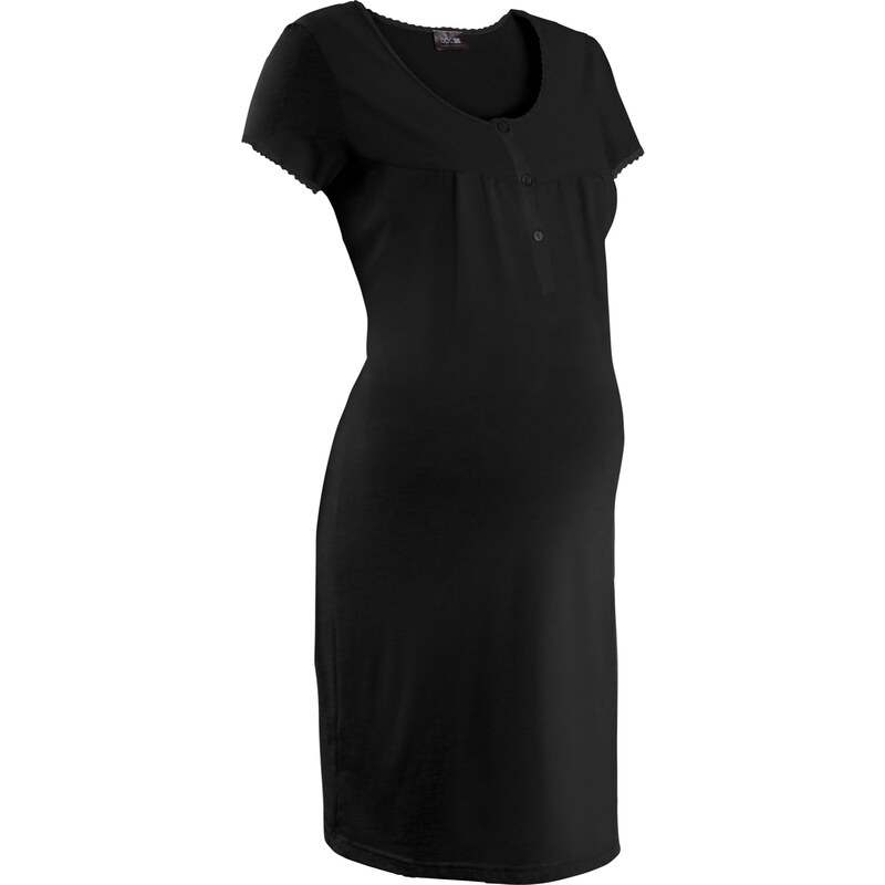 bpc bonprix collection - Nice Size Still-Nachthemd kurzer Arm in schwarz für Damen von bonprix