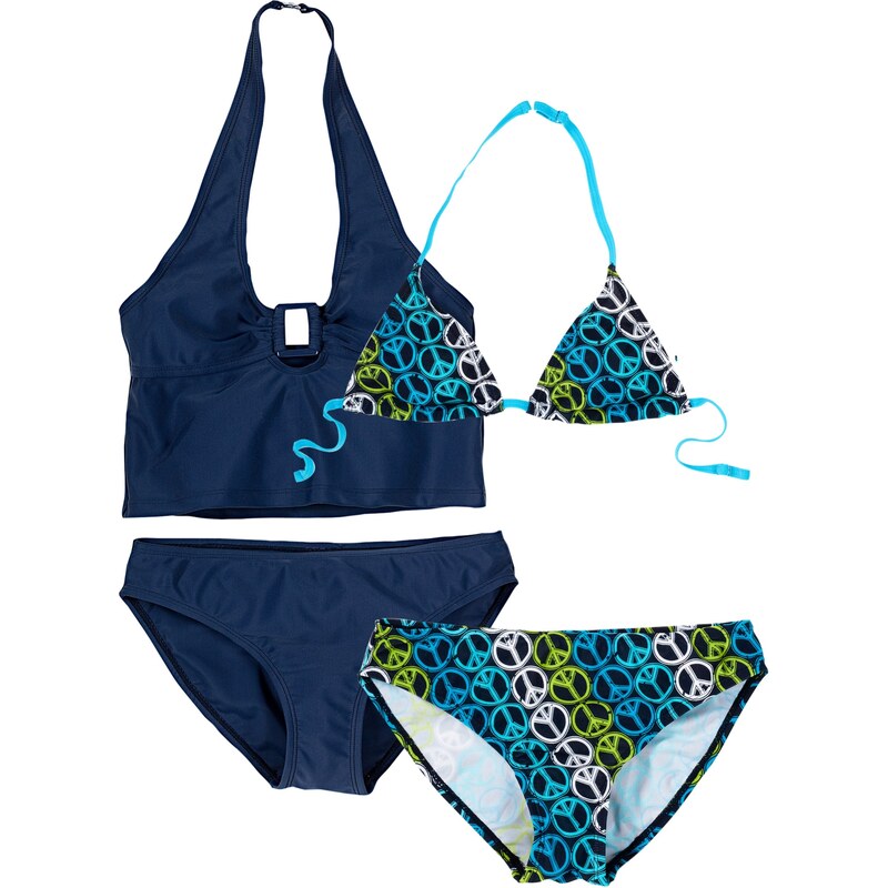 bpc bonprix collection Bikini + Tankini Mädchen (4-tlg. Set) in blau für Mädchen von bonprix