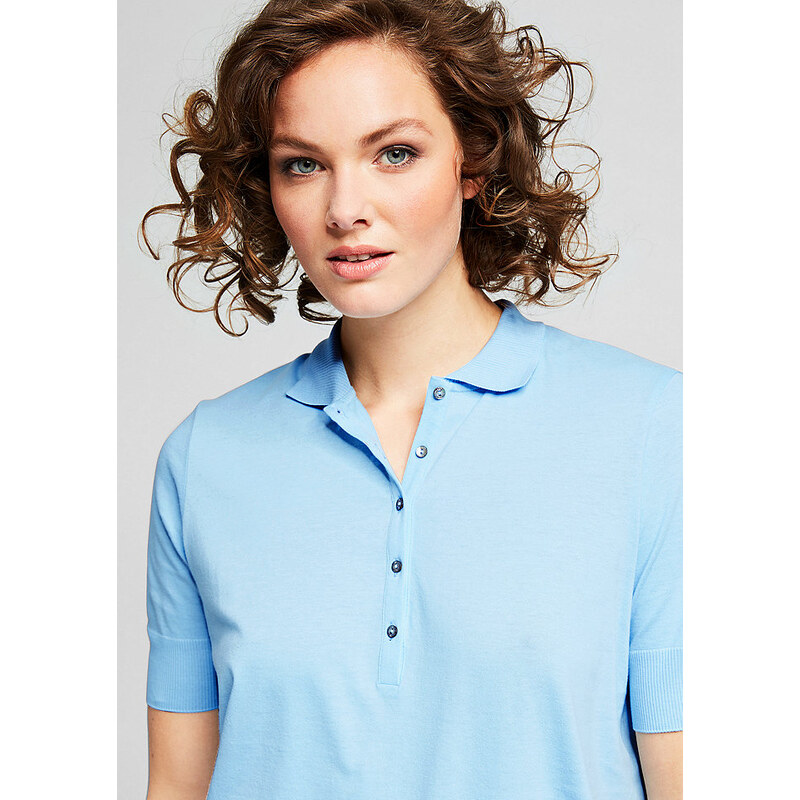 TRIANGLE Damen TRIANGLE Poloshirt mit Perlmuttknöpfen blau 38,40,42,44,46,48,50,52,54