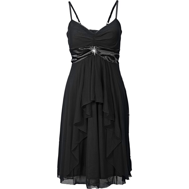 BODYFLIRT Abendkleid ohne Ärmel in schwarz (V-Ausschnitt) von bonprix