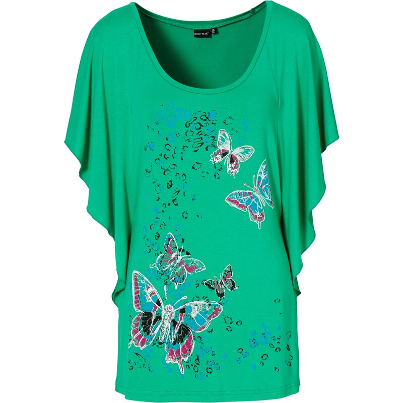 BODYFLIRT Fledermausshirt kurzer Arm in grün für Damen von bonprix
