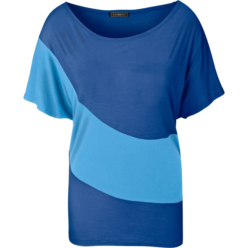 BODYFLIRT boutique Shirt kurzer Arm in blau für Damen von bonprix