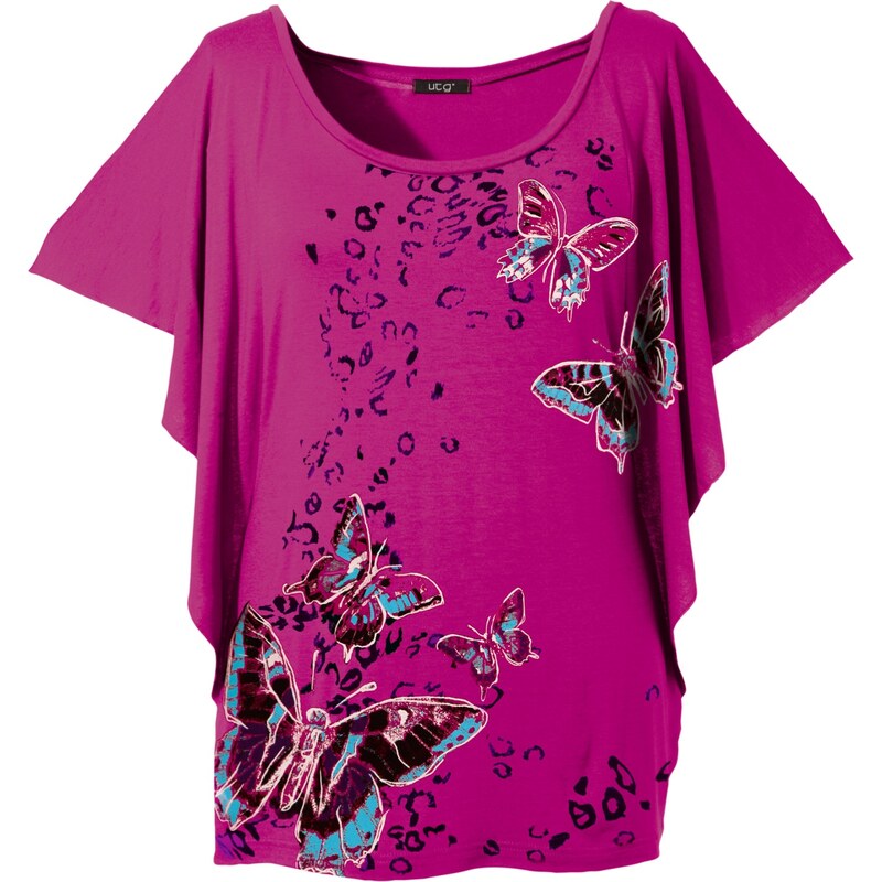 BODYFLIRT Fledermausshirt kurzer Arm in pink für Damen von bonprix