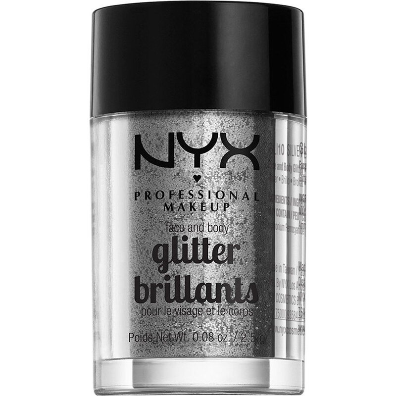 NYX Professional Makeup Silver Face & Body Glitter Lidschatten 2.5 g