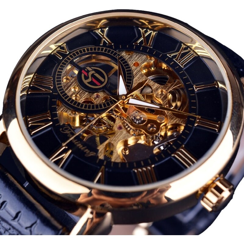 IZMAEL Armbanduhr Gold Skeleton - Schwarz/Golden KP2461