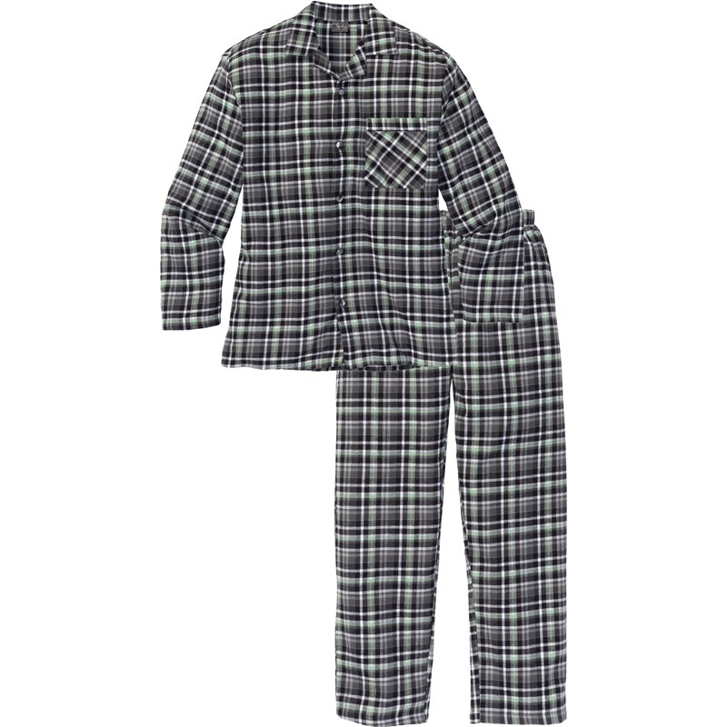 bpc bonprix collection Flanell Pyjama langarm in schwarz für Herren von bonprix