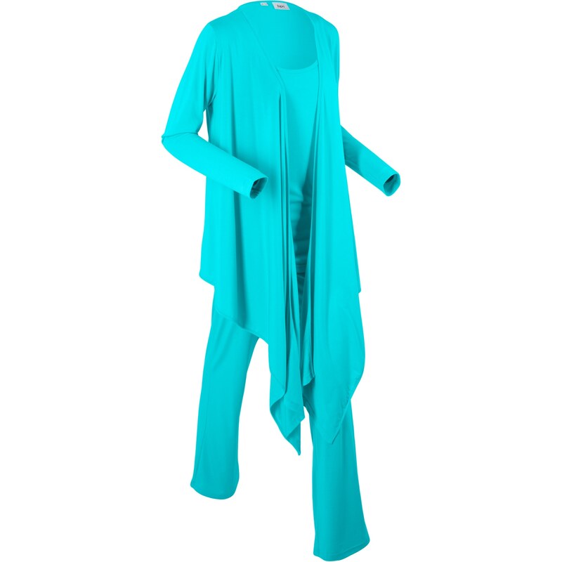 bpc bonprix collection Wellness-Anzug im Beutel (3-tlg. Set) langarm in blau für Damen von bonprix