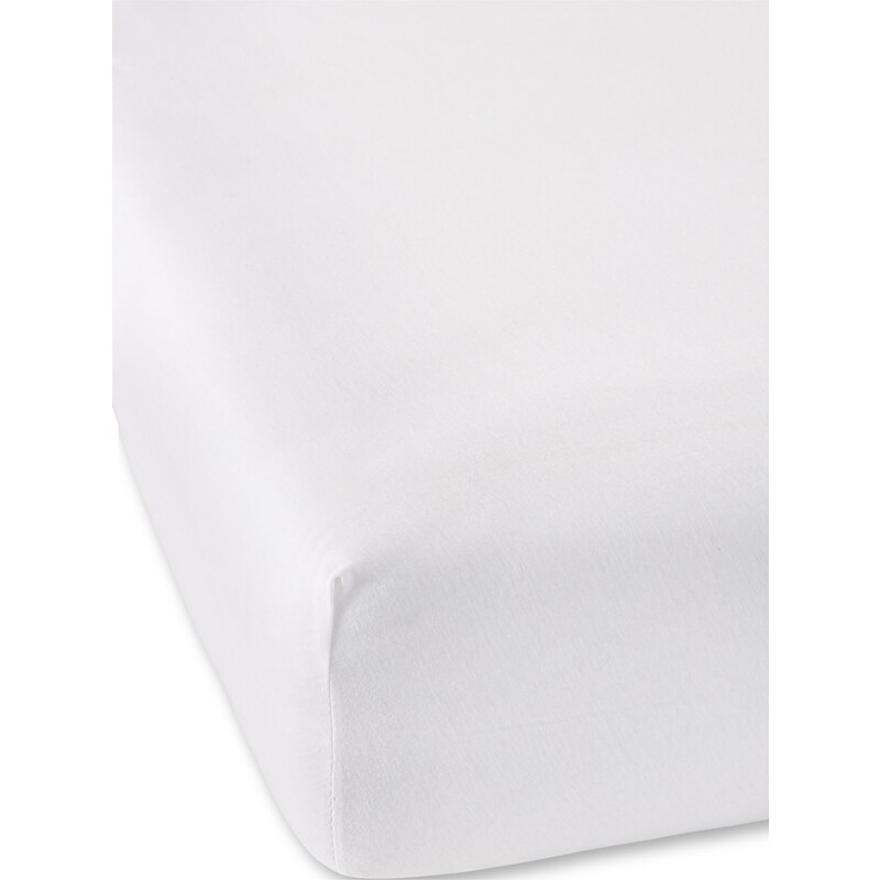 Jersey Spannbettlaken in hochwertiger Qualität weiß bonprix