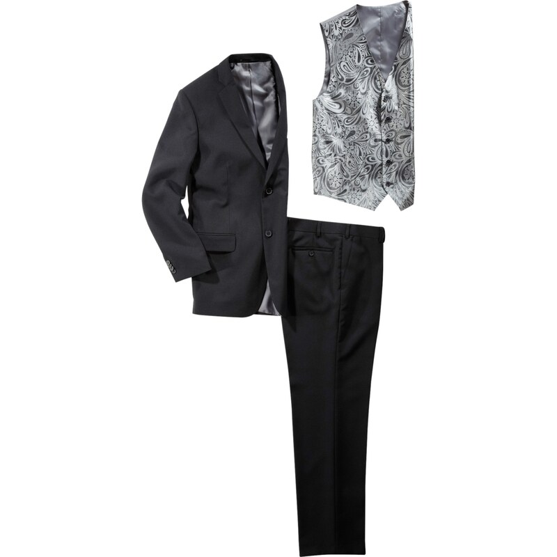 bpc selection Anzug (5-tlg.) Regular Fit langarm in schwarz für Herren von bonprix