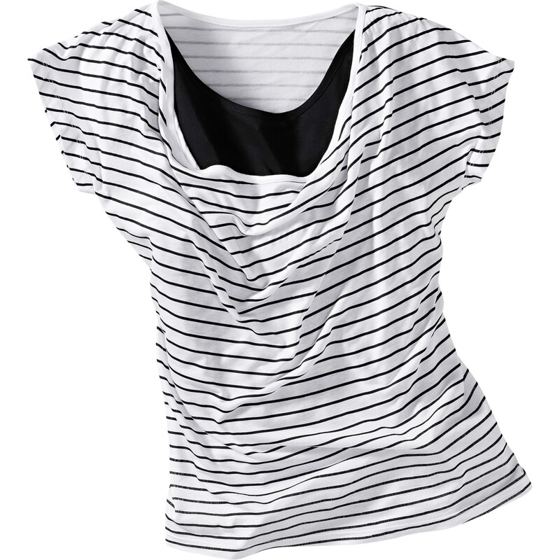 bpc bonprix collection T-Shirt kurzer Arm in weiß (Wasserfall-Ausschnitt) für Mädchen von bonprix